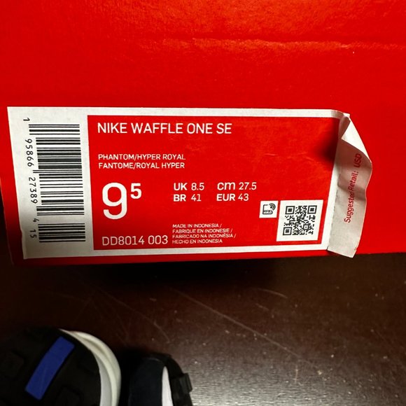 Nike Mens Gray Waffle One SE DD8014-003 Hyper Royal Athletic Shoes Size US 9.5